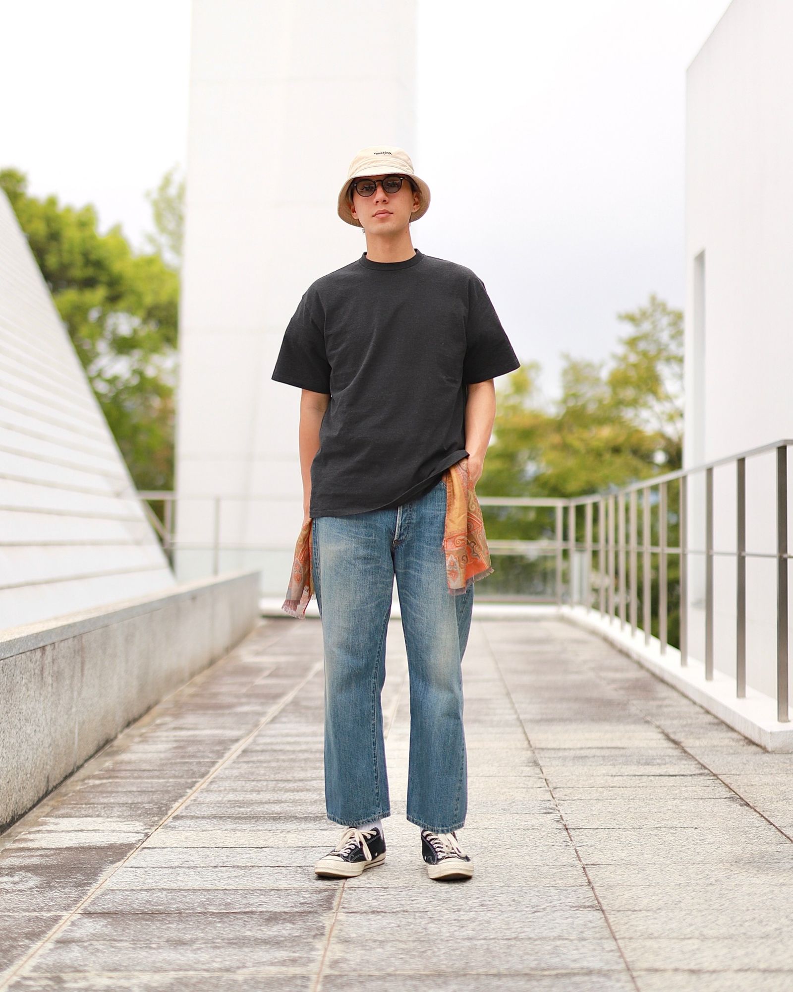 23SS A.PRESSE Washed Denim Wide Pants-