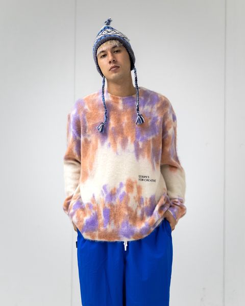 S.F.C-Stripes For Creative- DYED MOHAIR CREW MARK スタイル