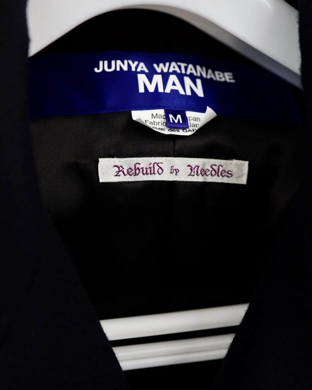 ジュンヤワタナベマン 26FW ウールナイロンメルトン NEEDLES Wネーム Pコート (WR-J105-051)NAVY☆10月2日(金)発売！