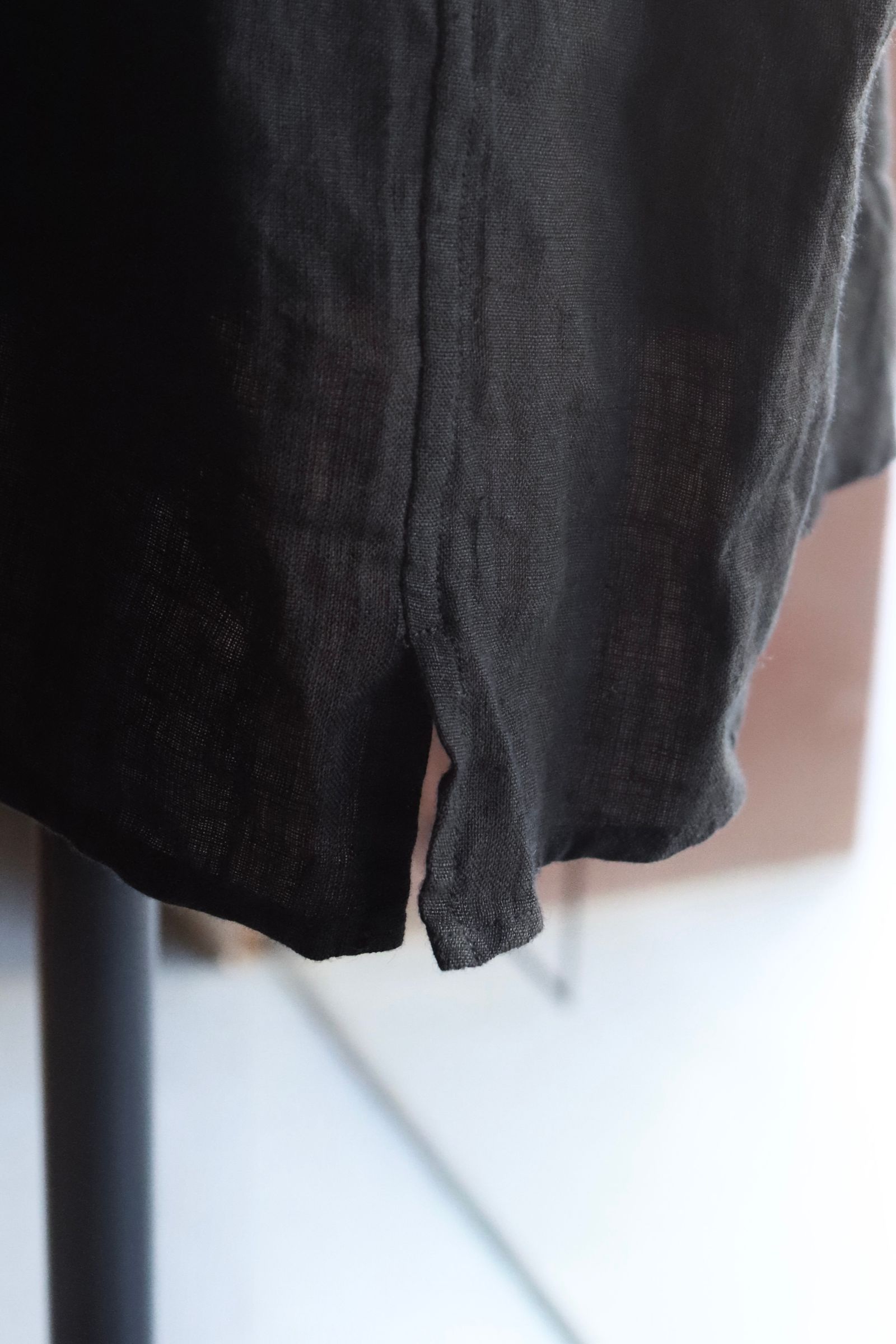 blurhms 25FW Linen Open-collar Shirt L/S(BHS25F020)black