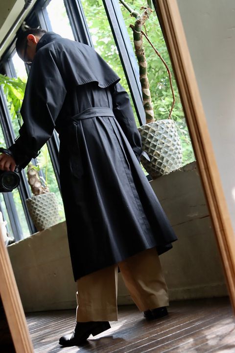 blurhms Gabardine Double Belt Trench Coatスタイル.2022.7.24.
