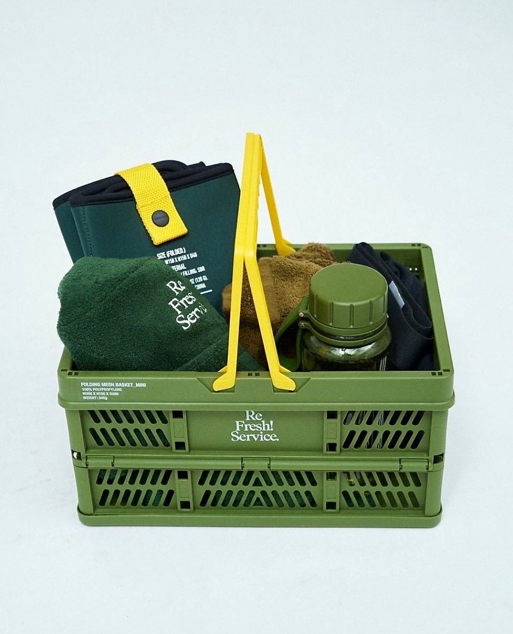 フレッシュサービスReFresh!Service. “SAUNA FOLDING MESH BASKET”(KHAKI)