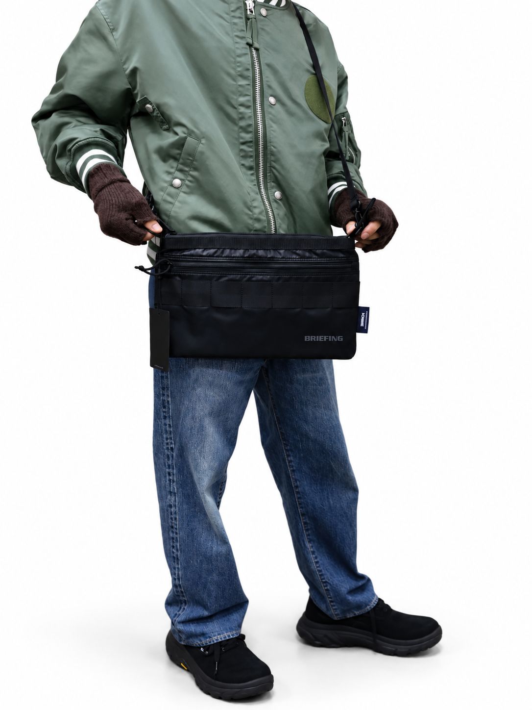 コムデギャルソンオム バッグ BRIEFING W-NAME REVERSIBLE SACOCHE(HR-K209-051)BLACK×BLACK☆10月2日(金)発売！