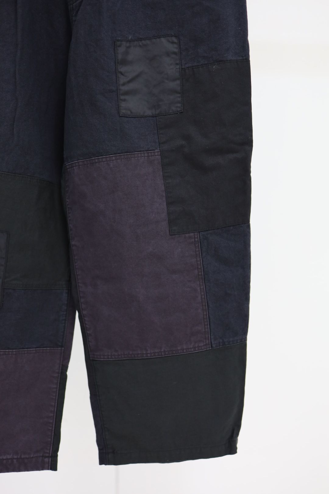 コムデギャルソンオム26SS 綿キャンバス×多素材MIXパンツ(HQ-P024-051)BLACK MIX☆新作発売！