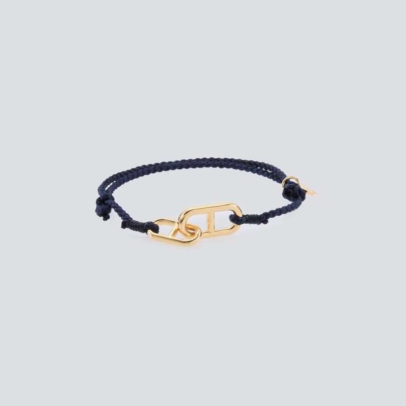 XOLO JEWELRY ショロジュエリー / Anchor Link Silk Code Bracelet-Gold- (XOCB004G)NAVY☆6月19日発売！