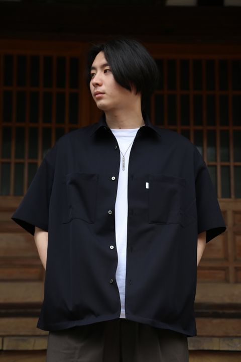 Graphpaper Selvage Wool S/S Oversized Box Shirt(GM212-50260) style.2021.6.20.