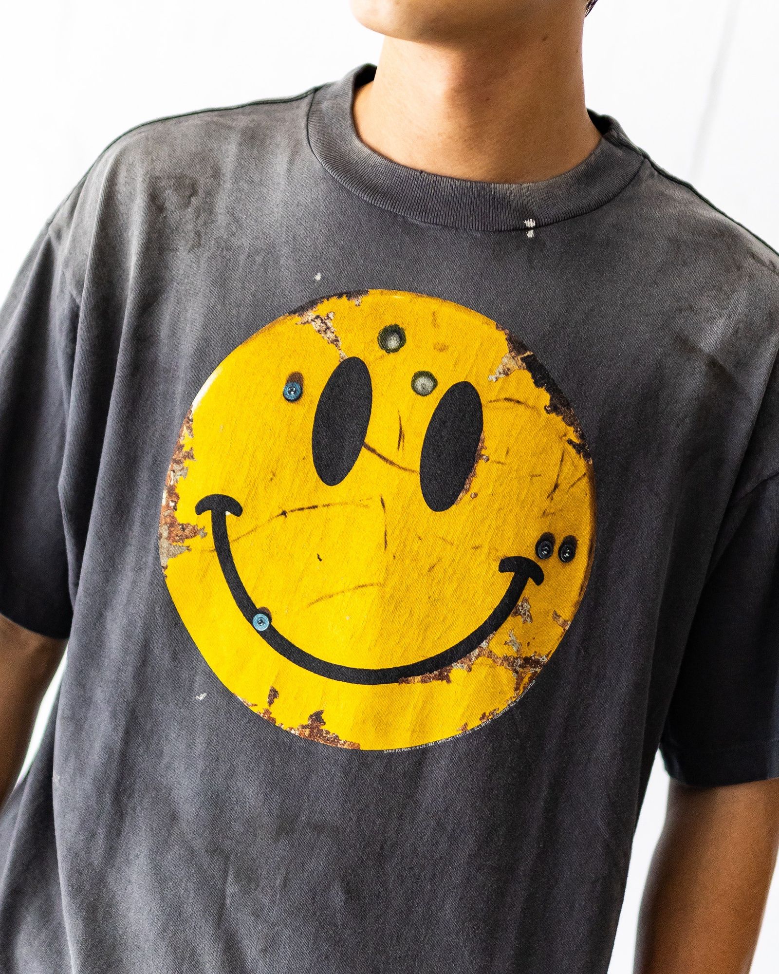 セントマイケル TシャツSMILE KLF_SS TEE(SM-HR1-0000-C01)BLACK