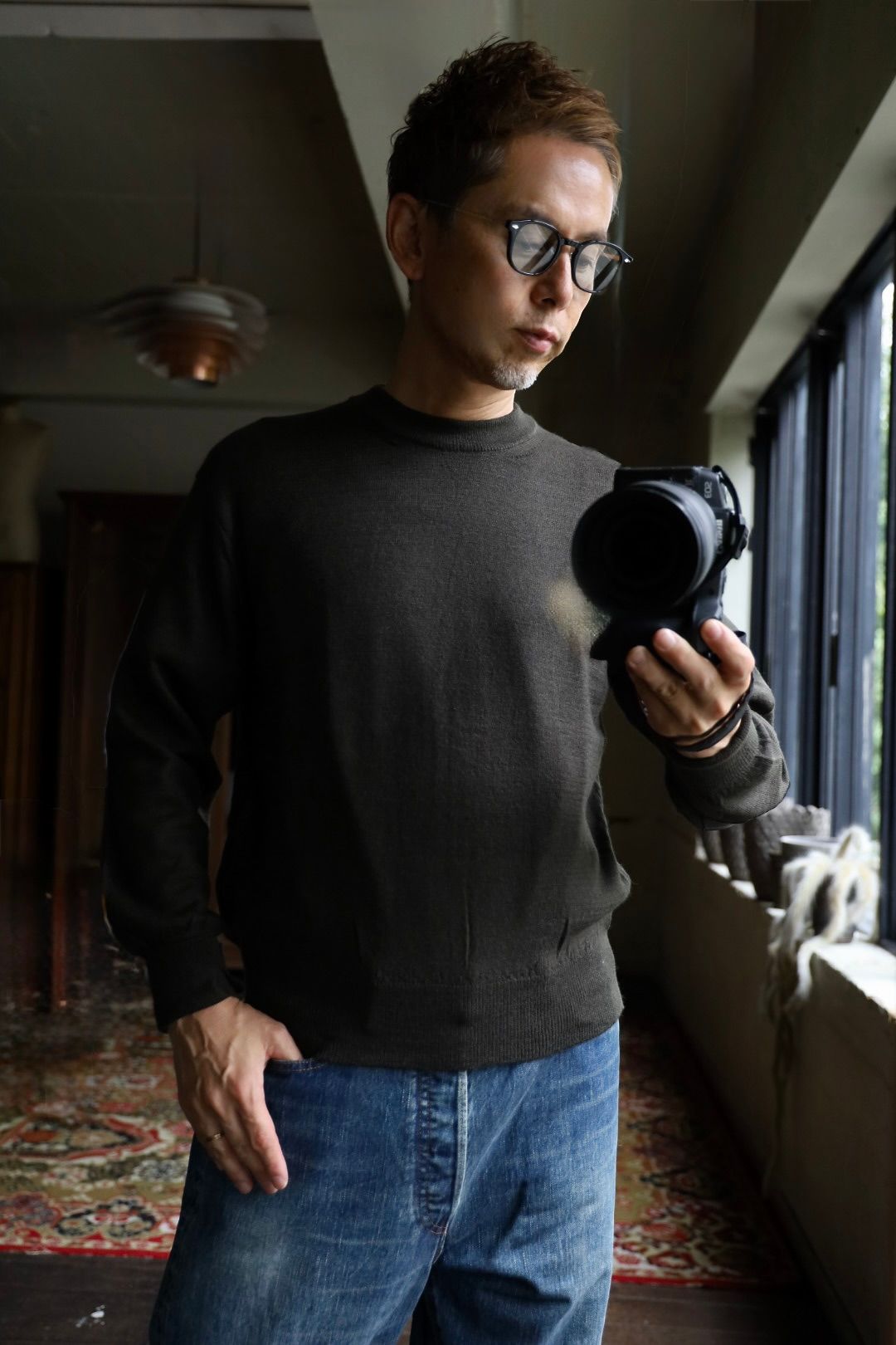 MARKAWARE 26AW CREW NECK JUMPER"DARK OLIVE"スタイル