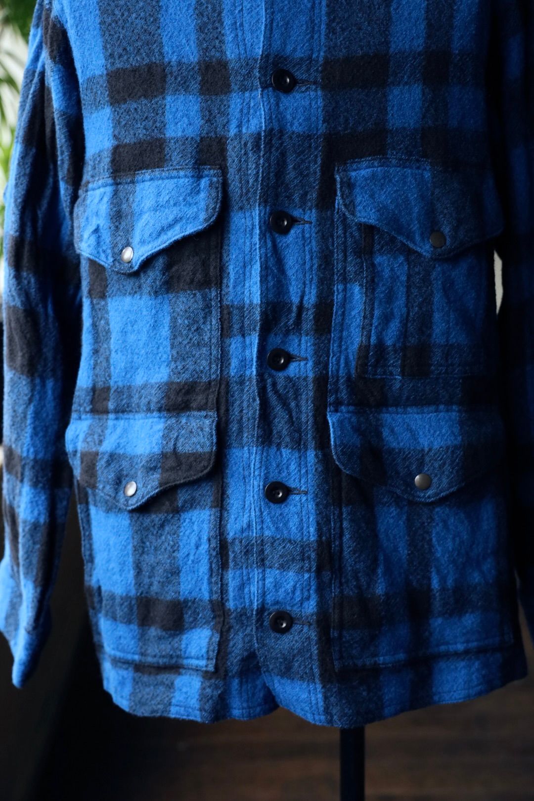ジュンヤワタナベマン FILSON Wネームウールチェックジャケット(WP-J009-051)BLUE/BLACK☆8月9日(土)発売！