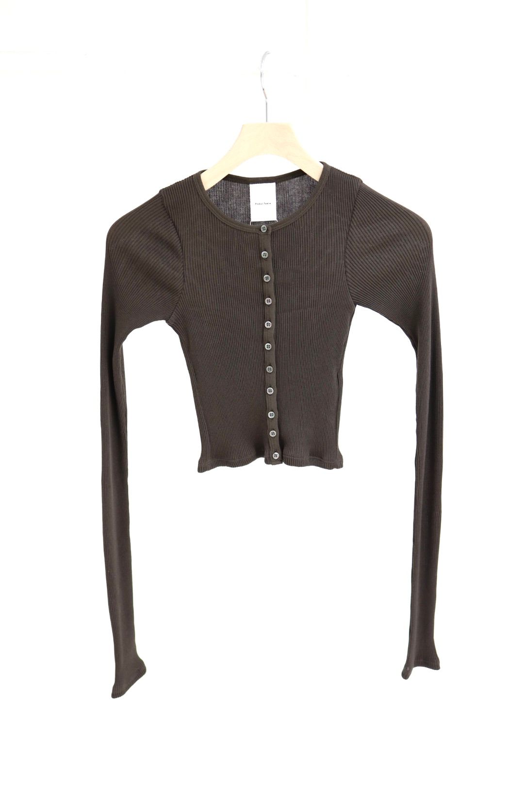 【Women's】プロダクトトゥエルブ  C/N Rib Cropped Button Up Top(26SS-WCS13)BROWN☆新作発売！