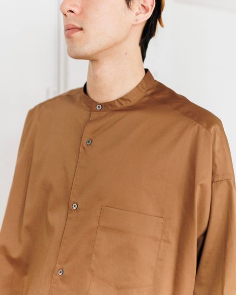 グラフペーパー  Silicon Poplin Oversized Band Collar Shirt 3月1日(土)発売！