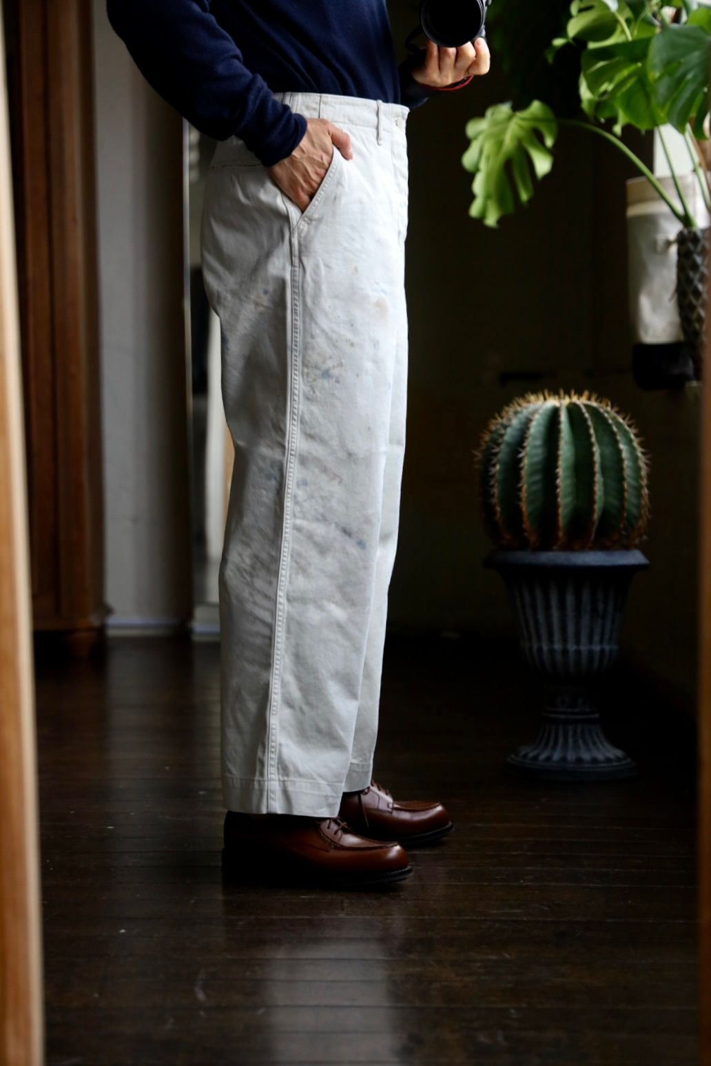 BOW WOW バウワウ パンツ STAINED WORK TROUSERS(BW251-SWT)O.BEIGE AGING
