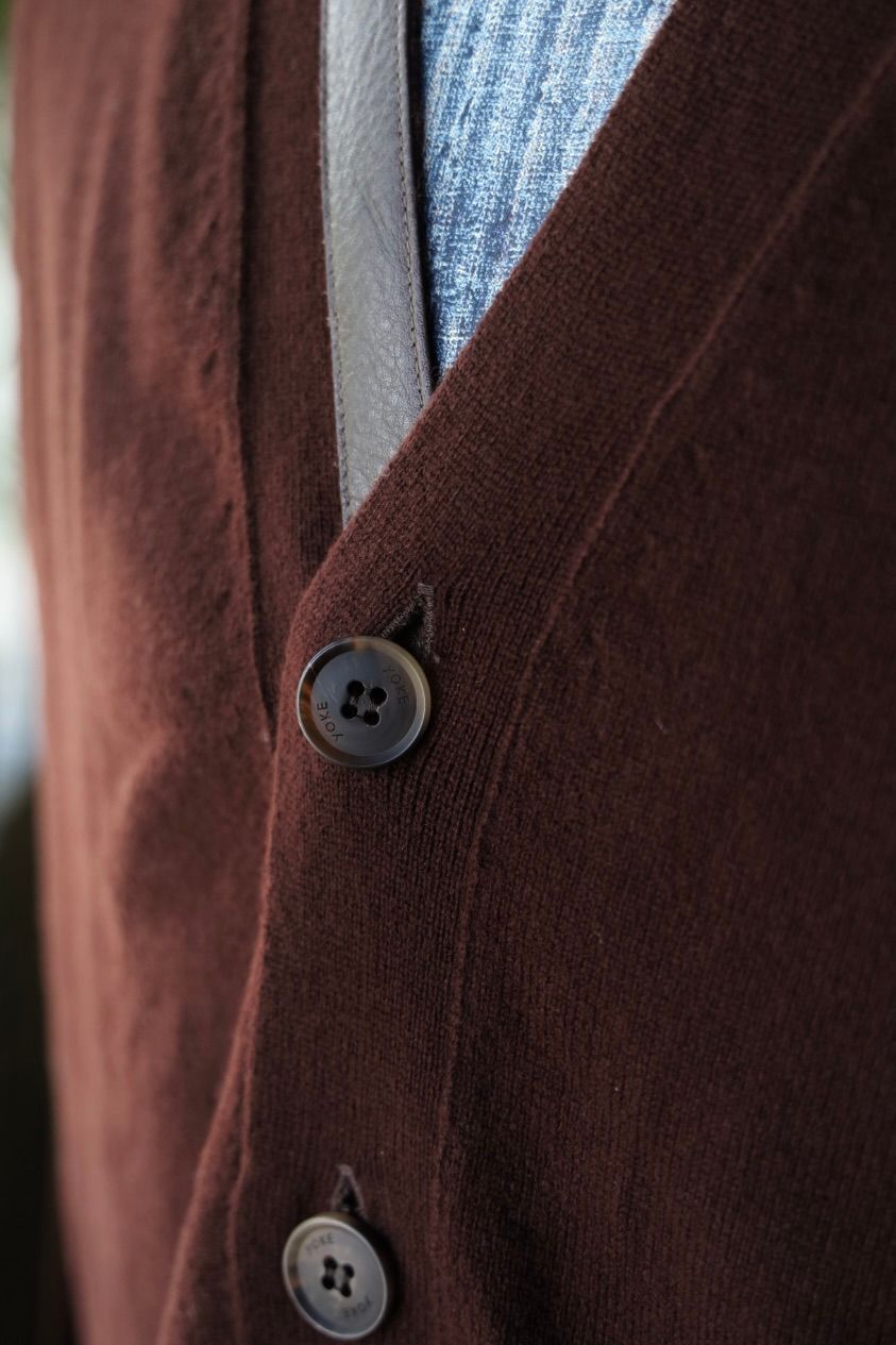 ヨーク 25FW FINE GAUGE CARDIGAN(YK25FW01125S)BROWN☆9月6日(土)発売！