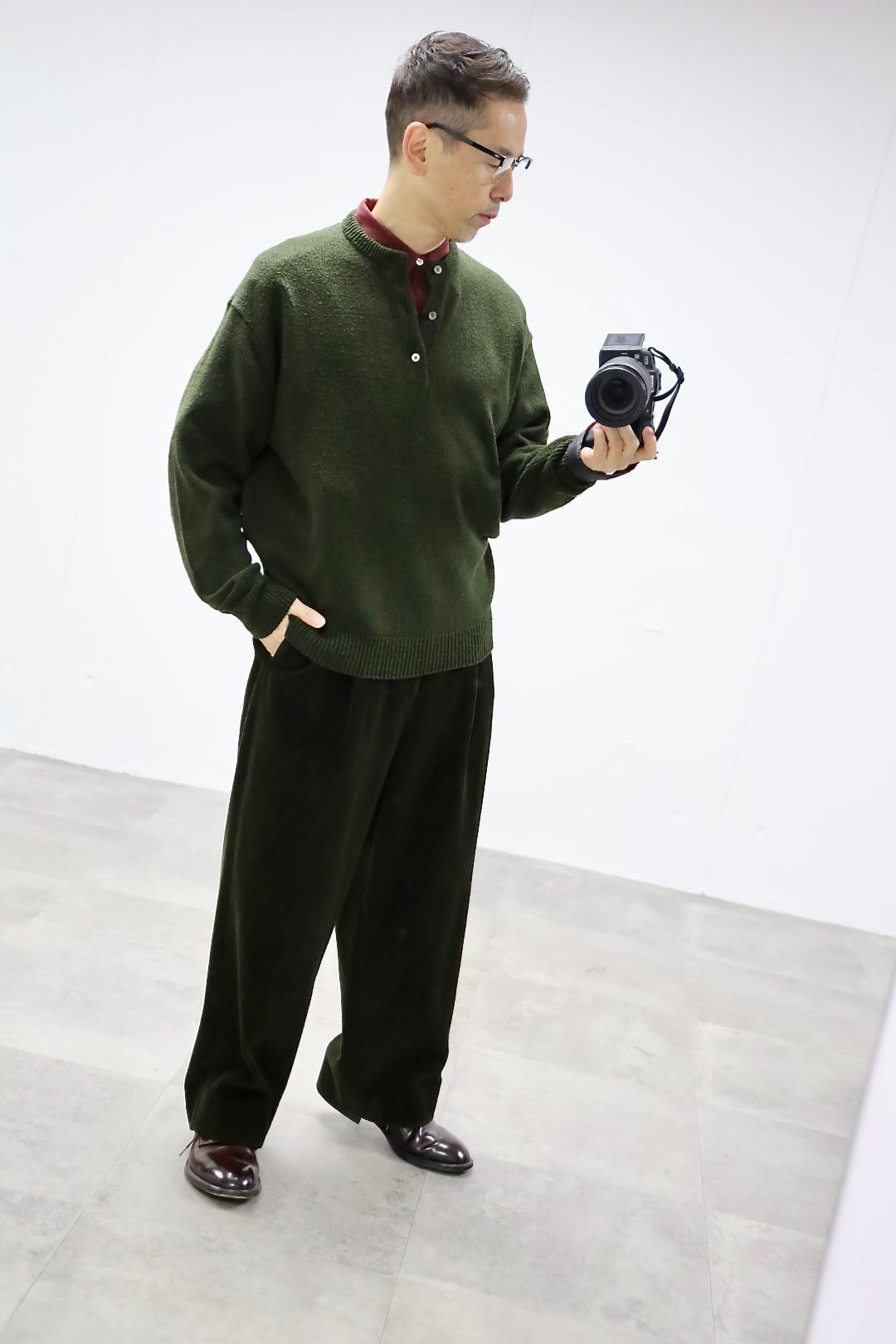 アプレッセ 2026 STYLE1 Washed Silk Nep Henry Neck Sweater(26SAP-03-08)OLIVE☆1月10日(土)発売！