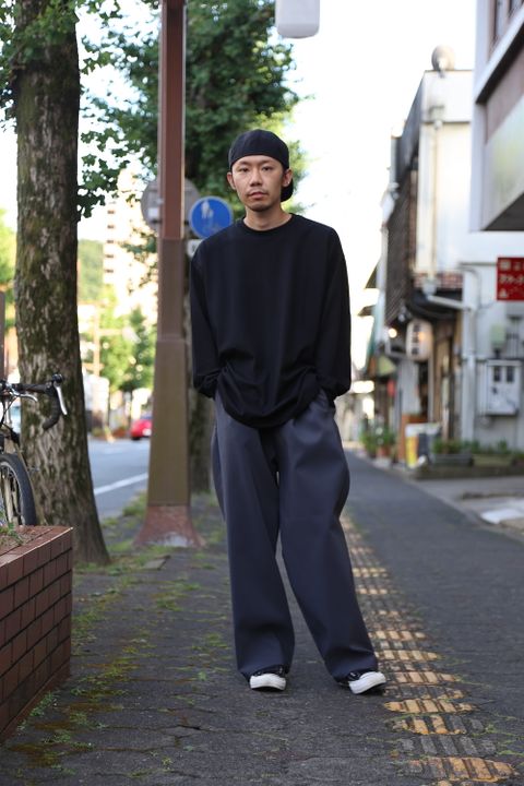 Graphpaper L/S Oversized Tee BLACK Style.2020.9.4.