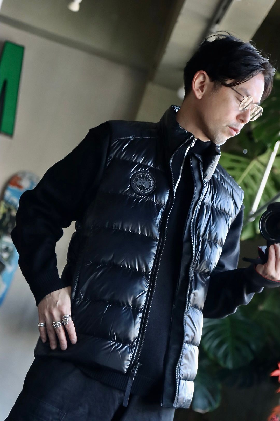 CANADA GOOSE CROFTON VEST BLACK LABELスタイル