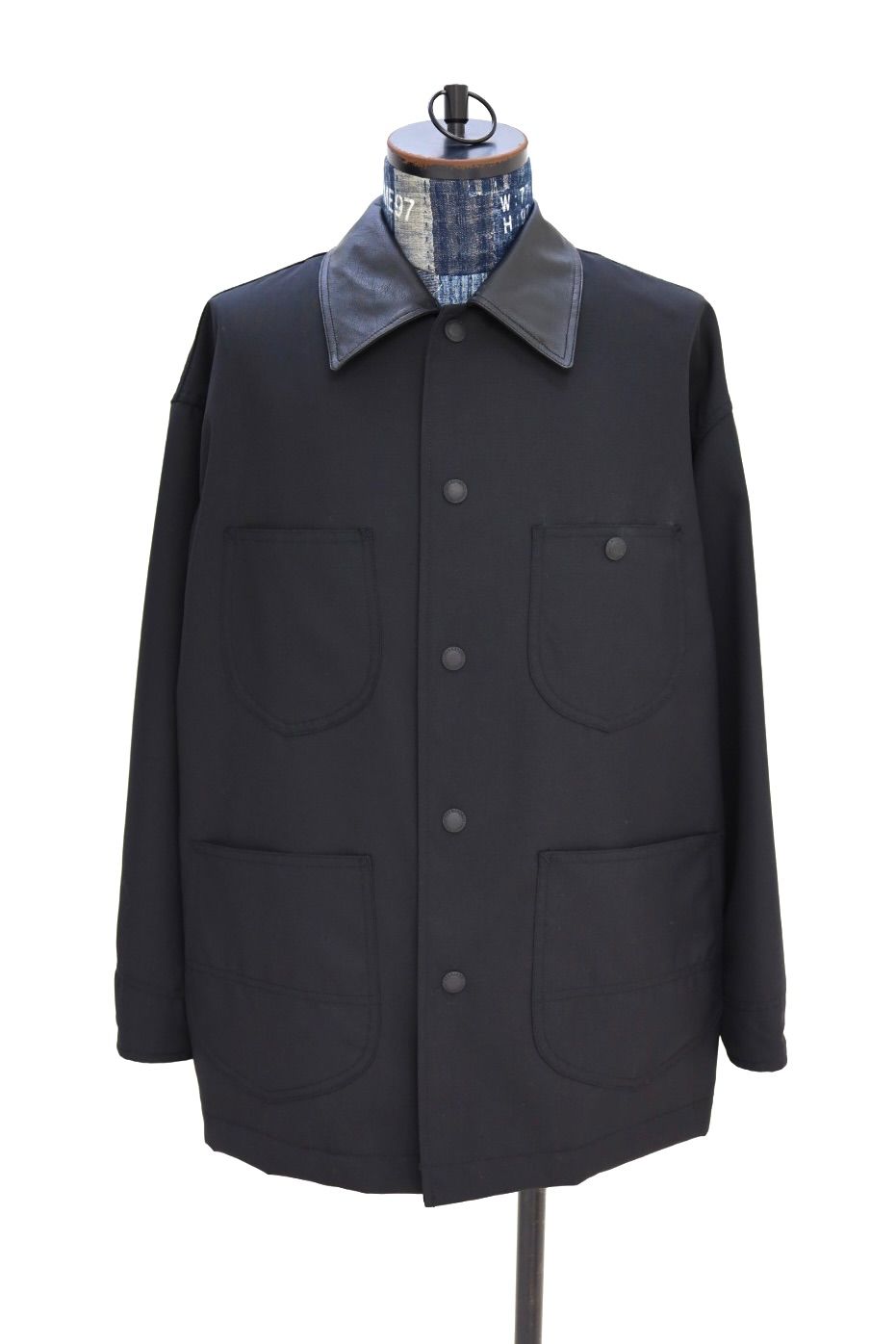 コムデギャルソンオム26SS ウールポプリン×牛革ジャケット(HQ-J004-051)BLACK☆2月6日(金)発売！