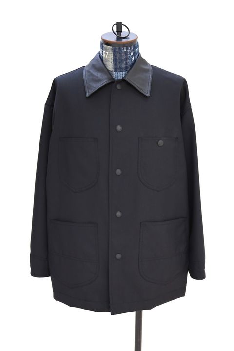 コムデギャルソンオム26SS ウールポプリン×牛革ジャケット(HQ-J004-051)BLACK☆2月6日(金)発売！