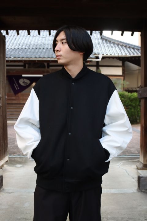 Graphpaper Scale Off Melton Stadium Jacket"BLACK"style