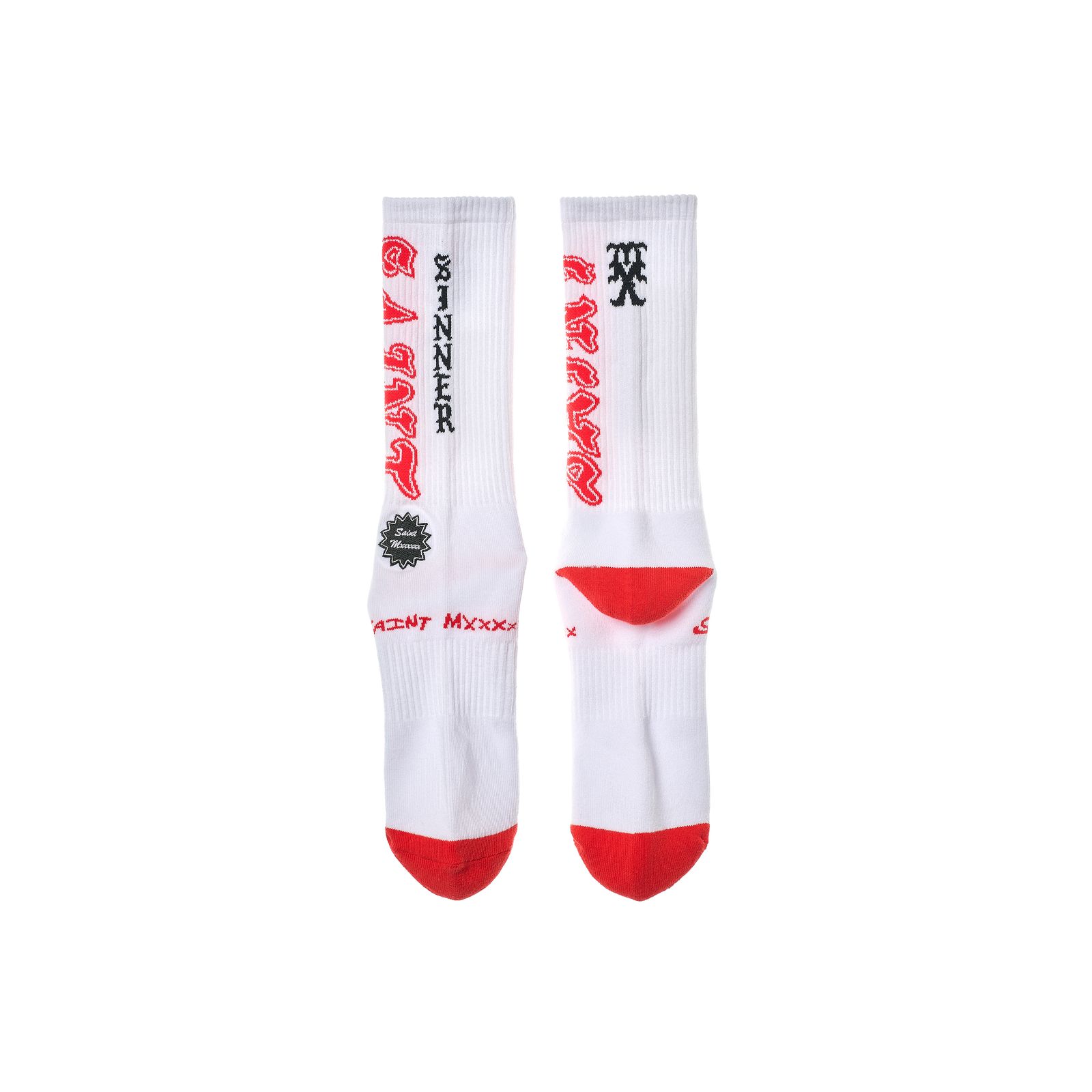 セントマイケル 26SS SAINT SOCKS(SM-MK8-0000-106)WHITE×RED☆4月11日(土)発売！