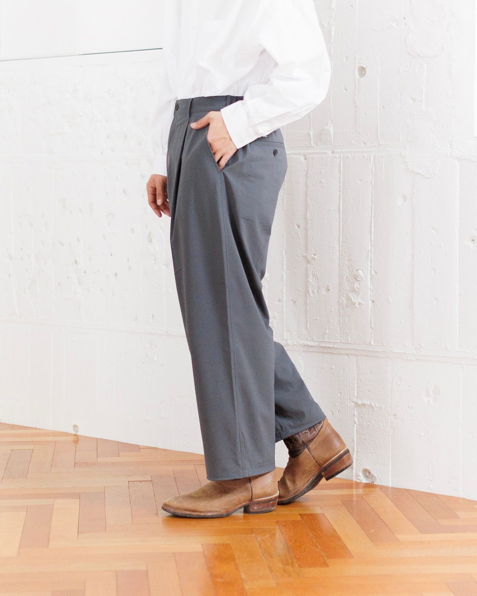 フレッシュサービス WOOLY CLOTH WIDE TROUSERS(FSC251-40109)GRAY