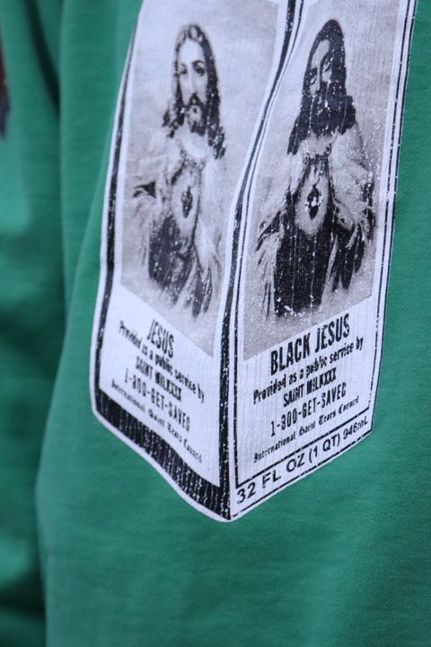 ©SAINT M×××××× 22SS SAINT TEARS ON THE MLK CTN SWT SH"GREEN"style.