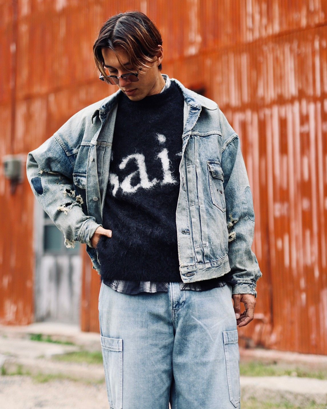 ©SAINT M×××××× - セントマイケル23AW ベルベルジンコラボデニムジャケットBJ_DENIM  JKT(SM-A23-0000-C17)DAMAGE/BLUE | mark