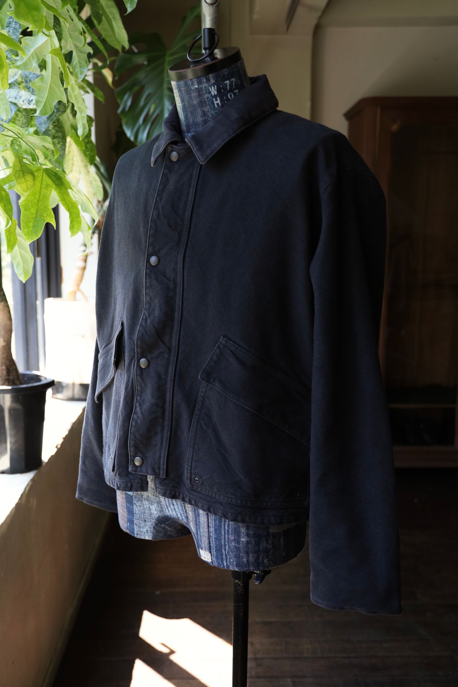 アプレッセ 2025 STYLE2 Vintage Silk Hemp Hunting Jacket(25AAP-01-25)BLACK☆再入荷！
