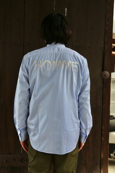 Comme Des Garcons Homme HOMME刺繍ストライプシャツ(HG-B019-051) style.2021.3.12.