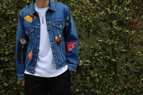 doublet FOOD HAND-PAINTED DENIM JACKET"L.BLUE"style.2020.8.8.