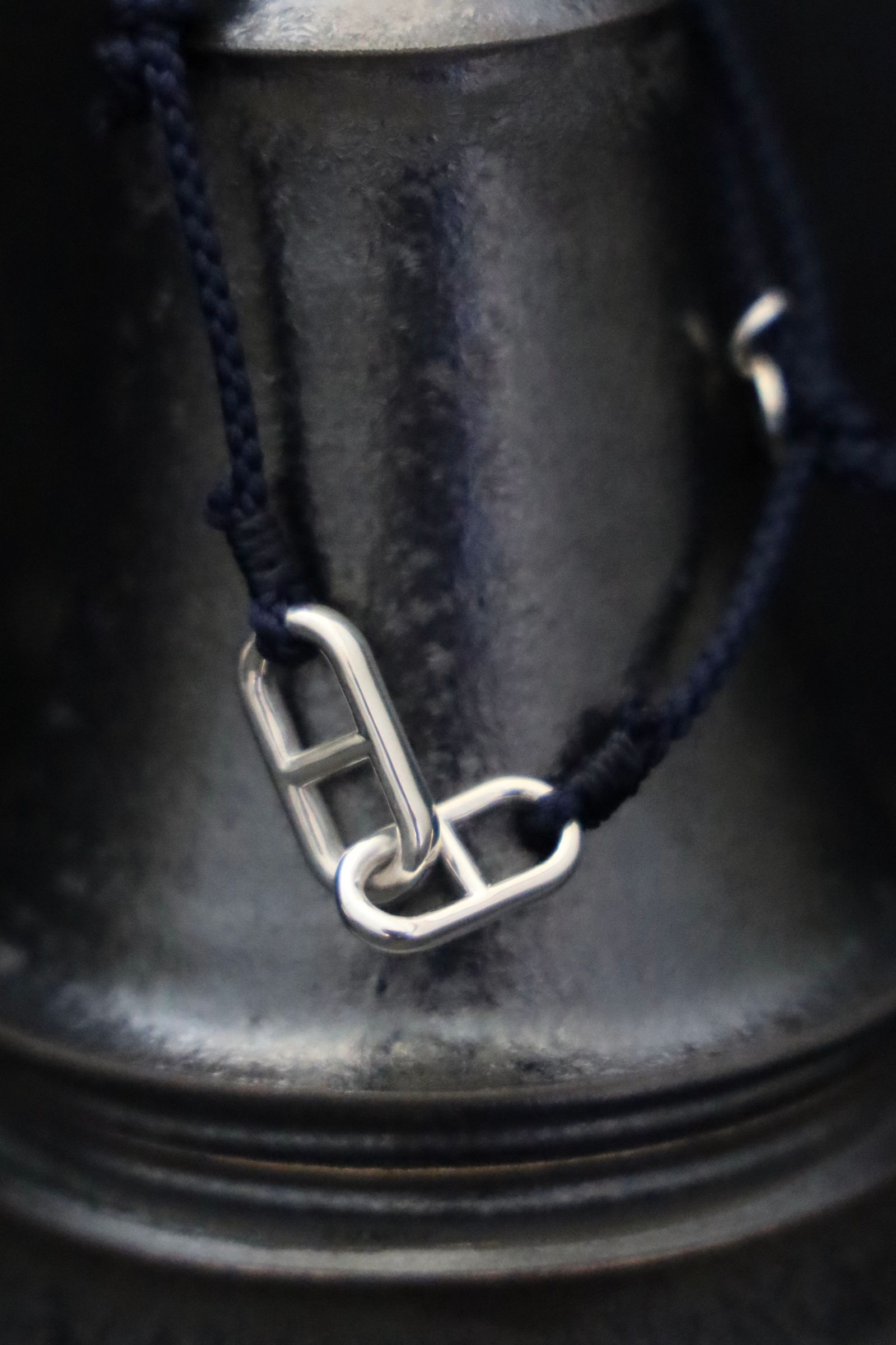 XOLO JEWELRY ショロジュエリー / Anchor Link Silk Code Bracelet-Silver- (XOCB004)NAVY☆6月17日発売！