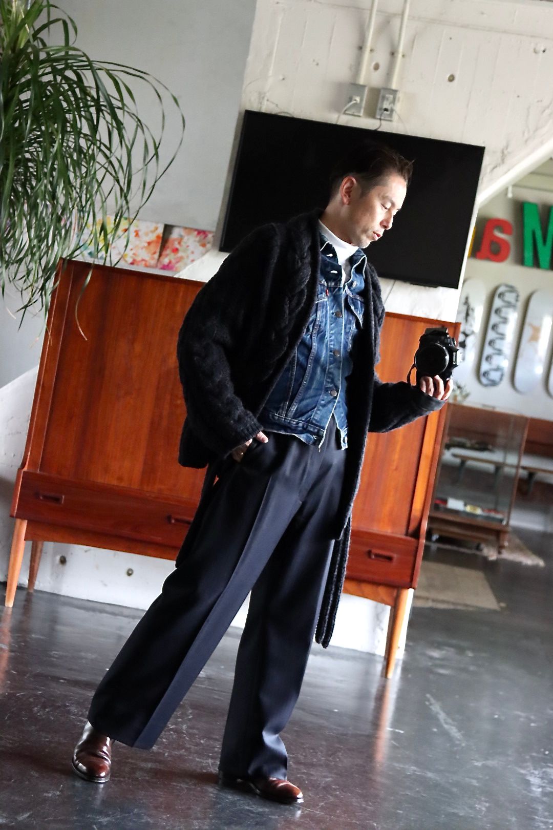 Ets.MATERIAUX マテリオ セレモニーパンツ"NAVY"size:2 style.