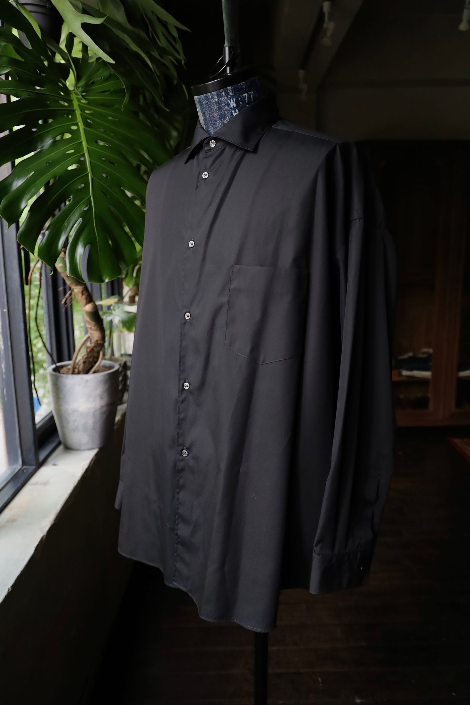 Hight Count Wide Spread Collar Shirt(GM234-50032B)BLACK