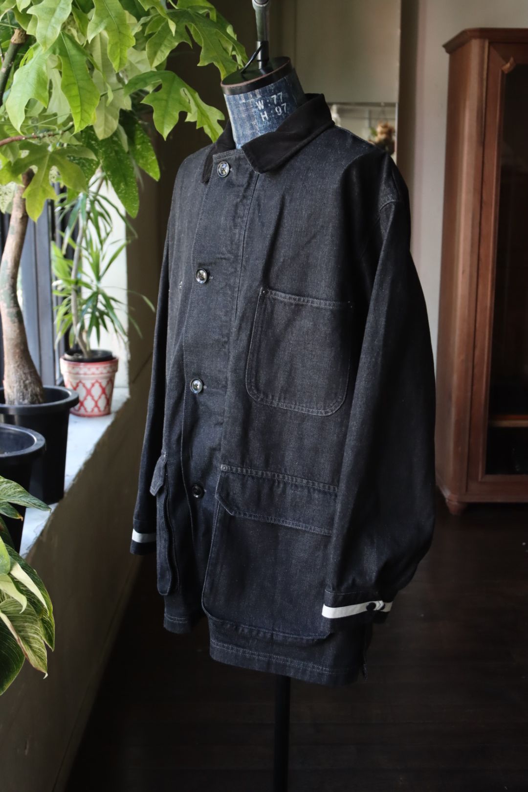 ヨーク 25FW コート Denim Coverall Half Coat(YK25FW01065C)BLACK