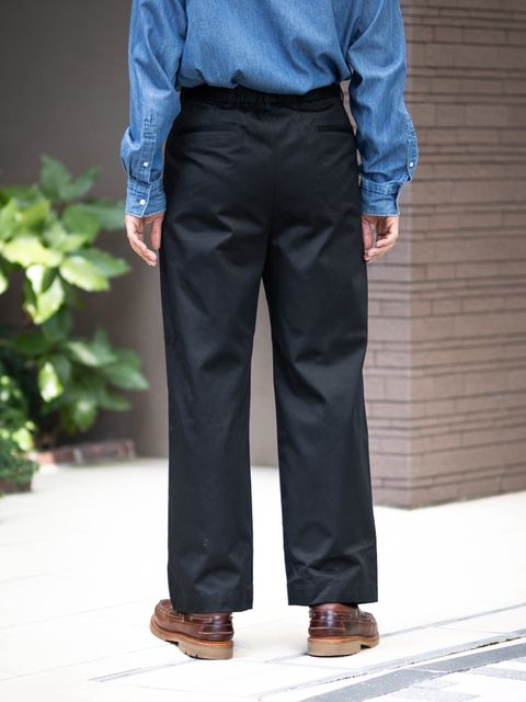 Graphpaper Westpoint Chino Wide Straight Trousers (BLACK) MARKスタイル