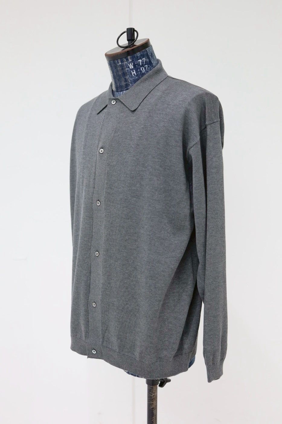 グラフペーパー26SS Suvin High Gauge Knit Oversized L/S Shirts (GU261-80263C)TOP GRAY☆1月17日(土)発売！