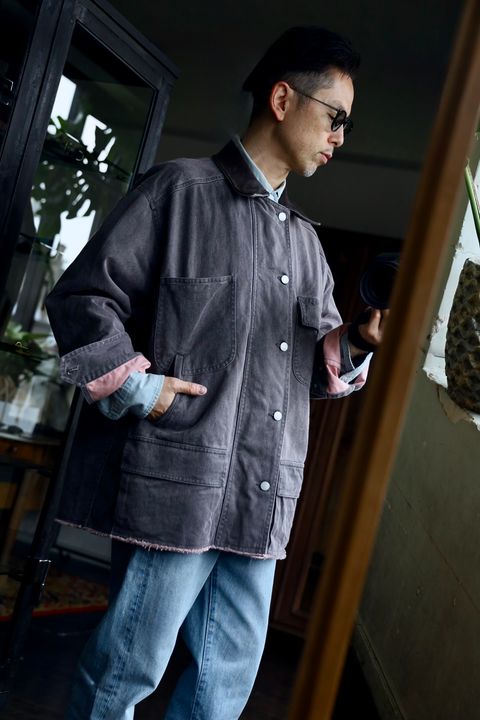 ヨーク25SS カバーオールCOTTON CUT-OFF COVERALL JACKET(YK25SS0925B)DUSTY PINK