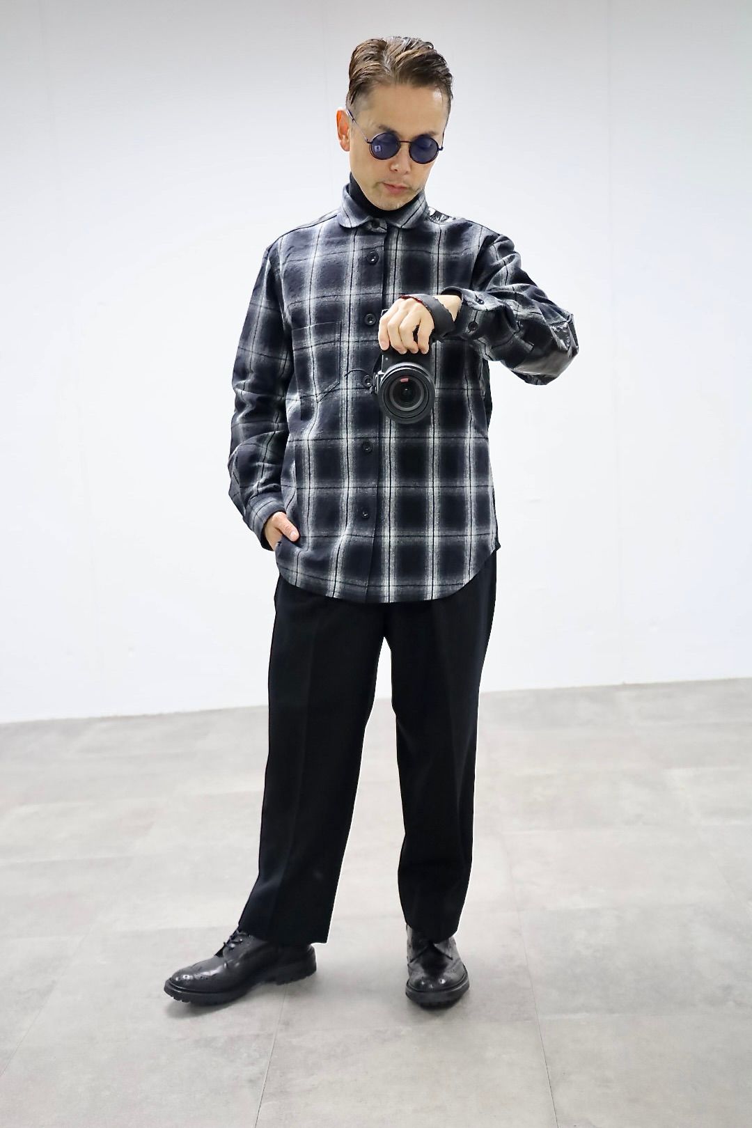 JUNYA WATANABE MAN 綿フランネルチェックコーデュロイレザーシャツスタイル2025.11.3.