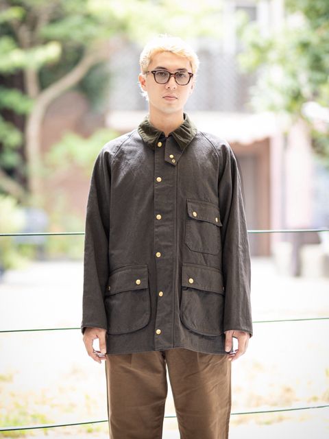 A.PRESSE Vintage Silk Hemp Riding Oiled Jacket スタイル