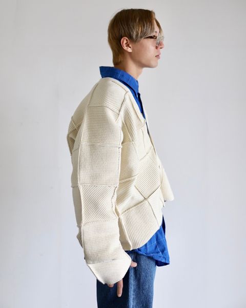 YOKE ヨーク 24SS PATCHWORK RIB BUTTONED CARDIGANスタイル