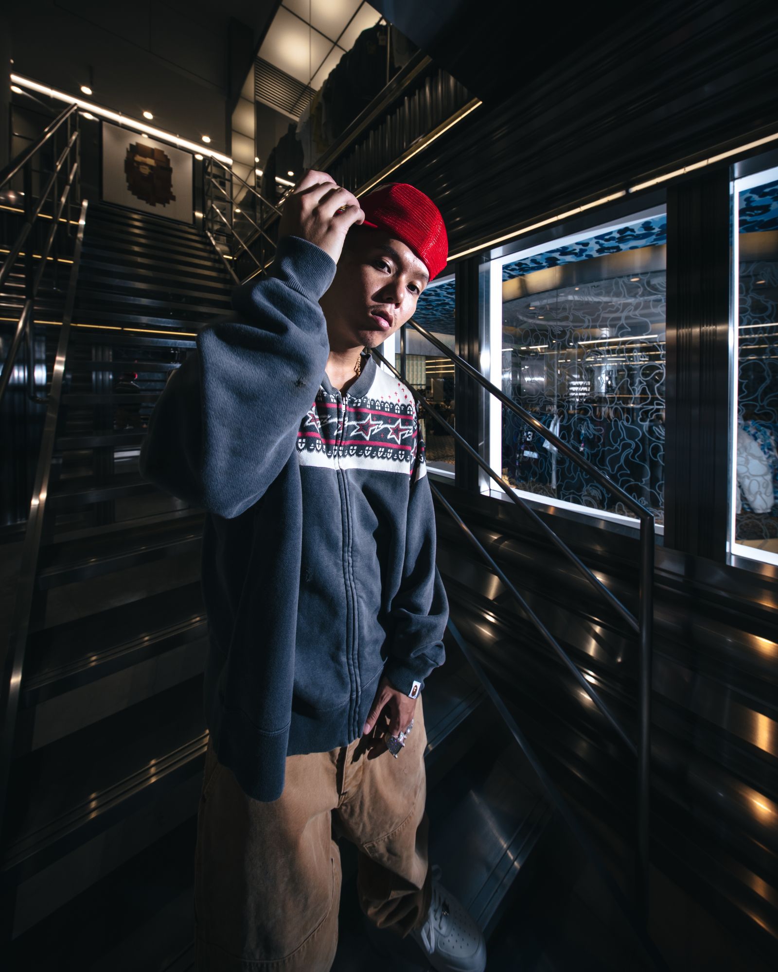 セントマイケル 26SS BAPE_ZIP CARDIGAN(SM-MK8-0000-C52)CHARCOAL☆2月7日(土)10:00発売！