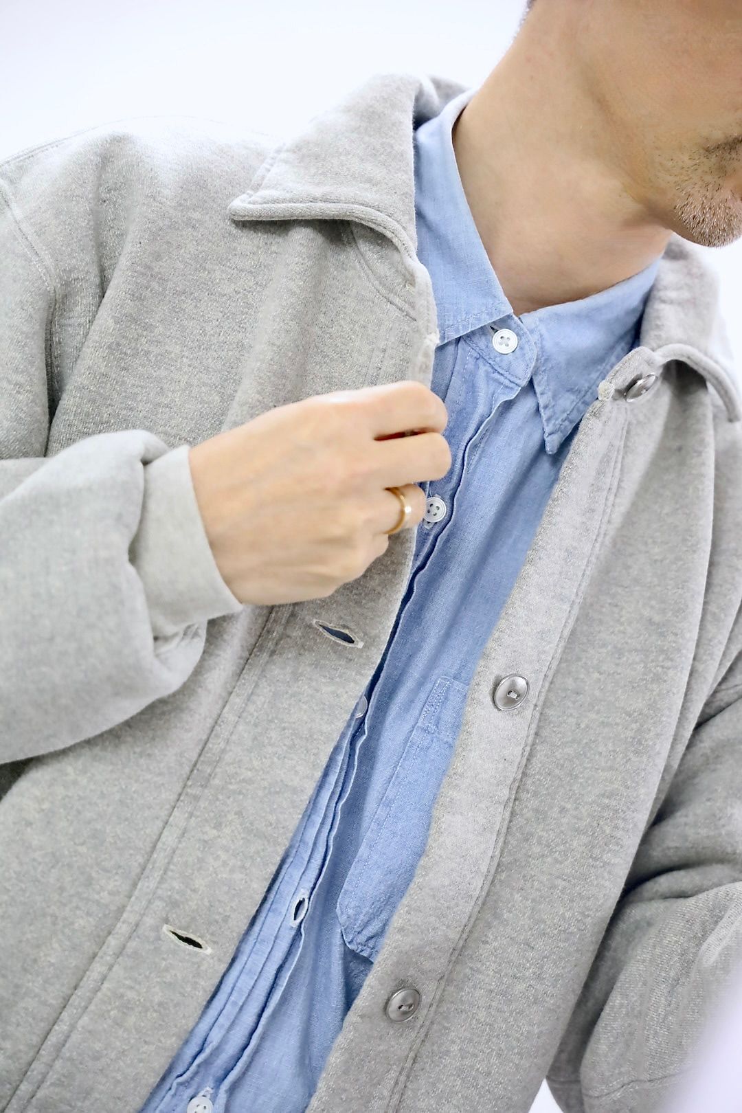 A.PRESSE 2026 STYLE1 Vintage Sweat Cardigan"GRAY"スタイル