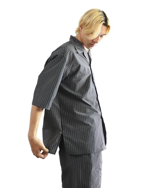 YOKE 24SS 新作 NYLON STRIPE WIDE SHIRT SET UP style 2024.5.5