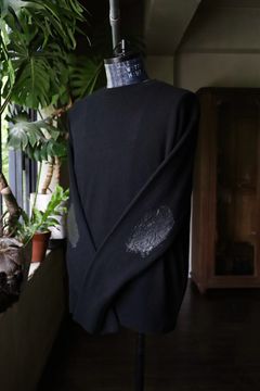 ヨーク24FW PAINTED ELBOW PATCH  SWEATER(YK24FW0822S)BLACK