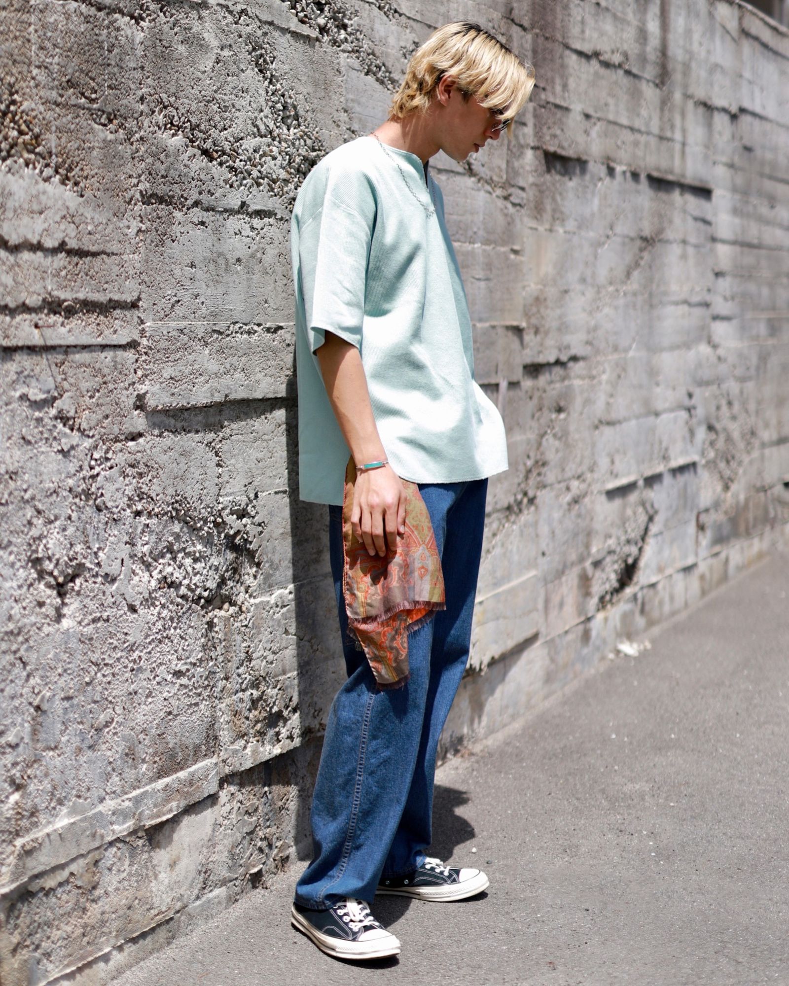 blurhms 23SS Rough&Smooth Thermal Over-neckスタイル