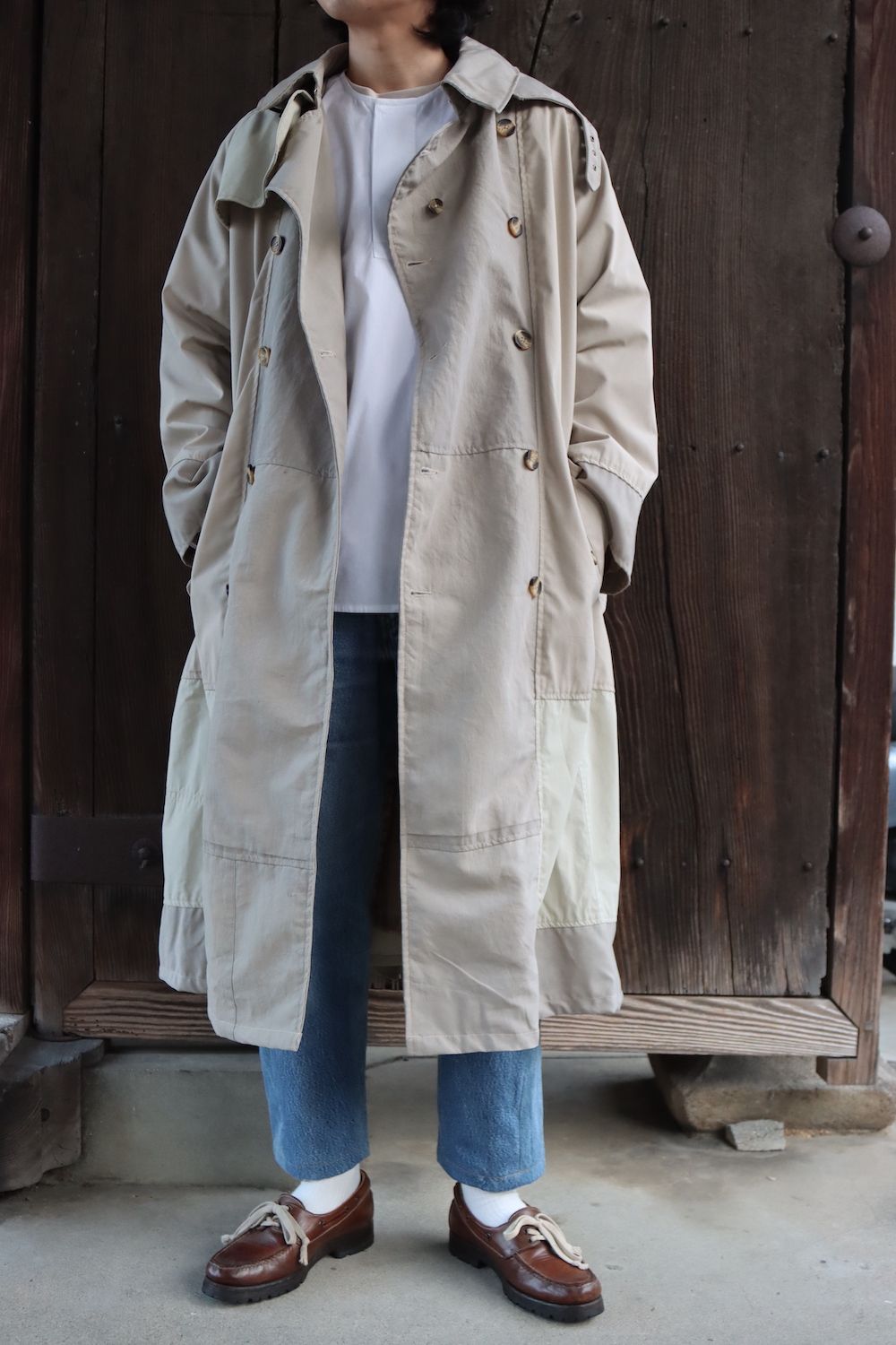 SEEALL RECONSTRUCTED TRENCH COAT(SAU23 CT601) MIX style. 2022.03