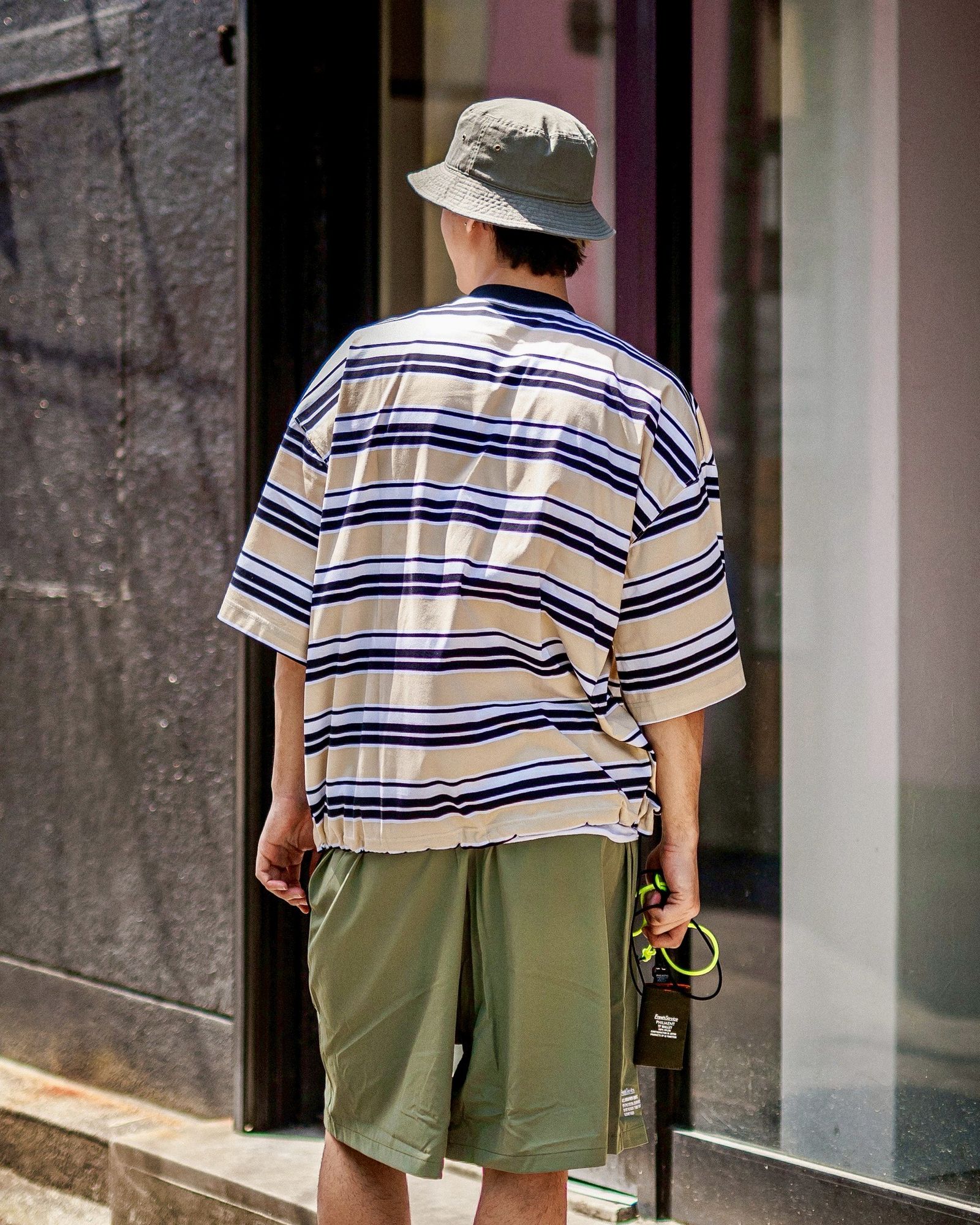 is-ness BALLOON BORDER T-SHIRT (BEIGE×WHITE×BLACK) 新作発売!