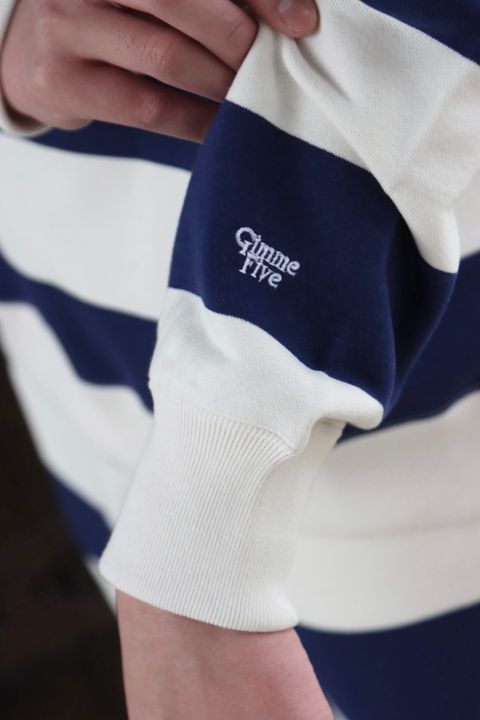 UNIVERSAL PRODUCTS 新作GIMME FIVE HALF ZIP BORDER SWEAT style.2022.1.23