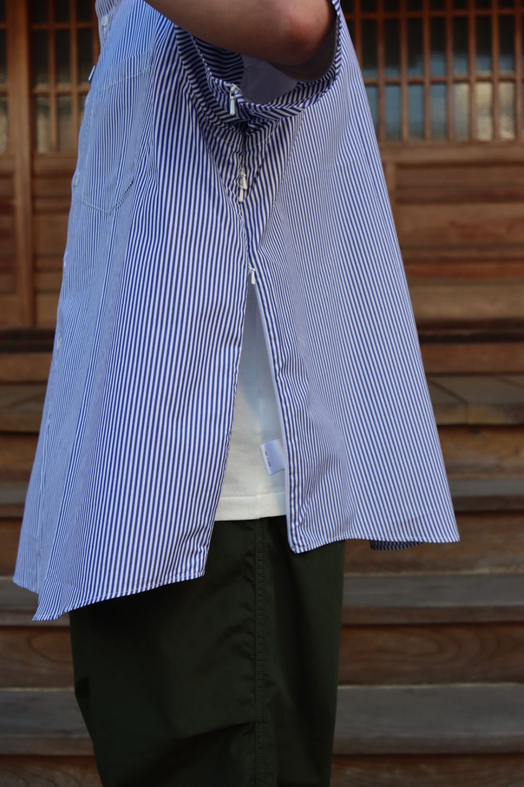is-ness×THOMAS MASON VENTILATION SHORT SLEEVE SHIRT"BLOCKS STRIPE"イズネス22SS