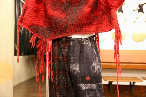 Yohji Yamamoto W-総柄中太パンツstyle.2020.10.6.